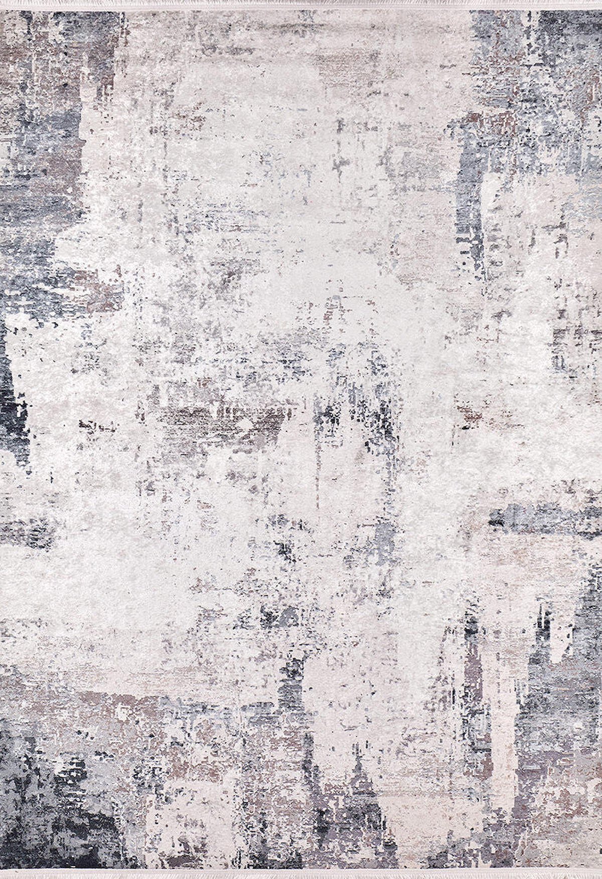 Halı Atölyesi HA163 Gri 5 mm Pamuk Yıkanabilir İnce Kaymaz Taban Dikdörtgen Makine Dokuma Salon Halısı 100x150 cm