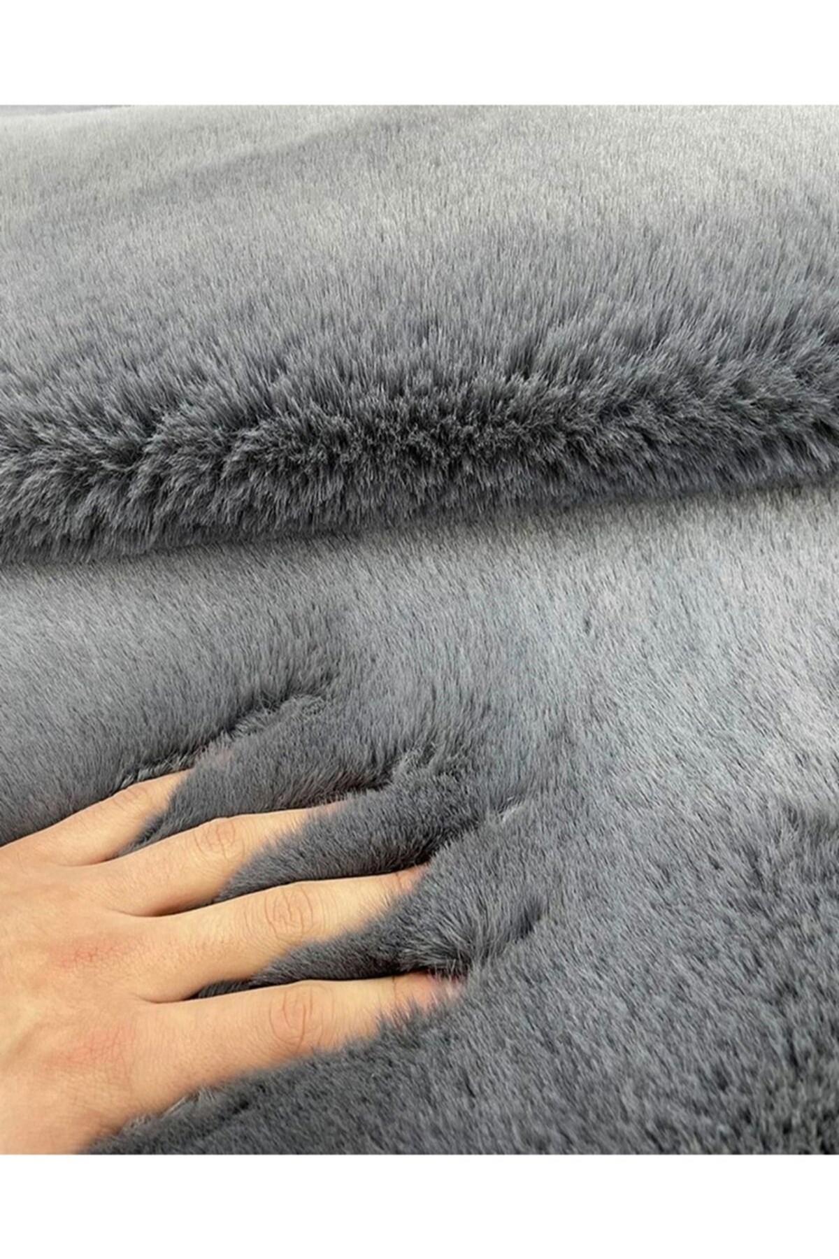Saraz Halı Antrasit 2.5 mm Akrilik Antibakteriyel Yıkanabilir Kalın Kaymaz Lateks Taban Dikdörtgen Makine Dokuma Salon Halısı 80x300 cm