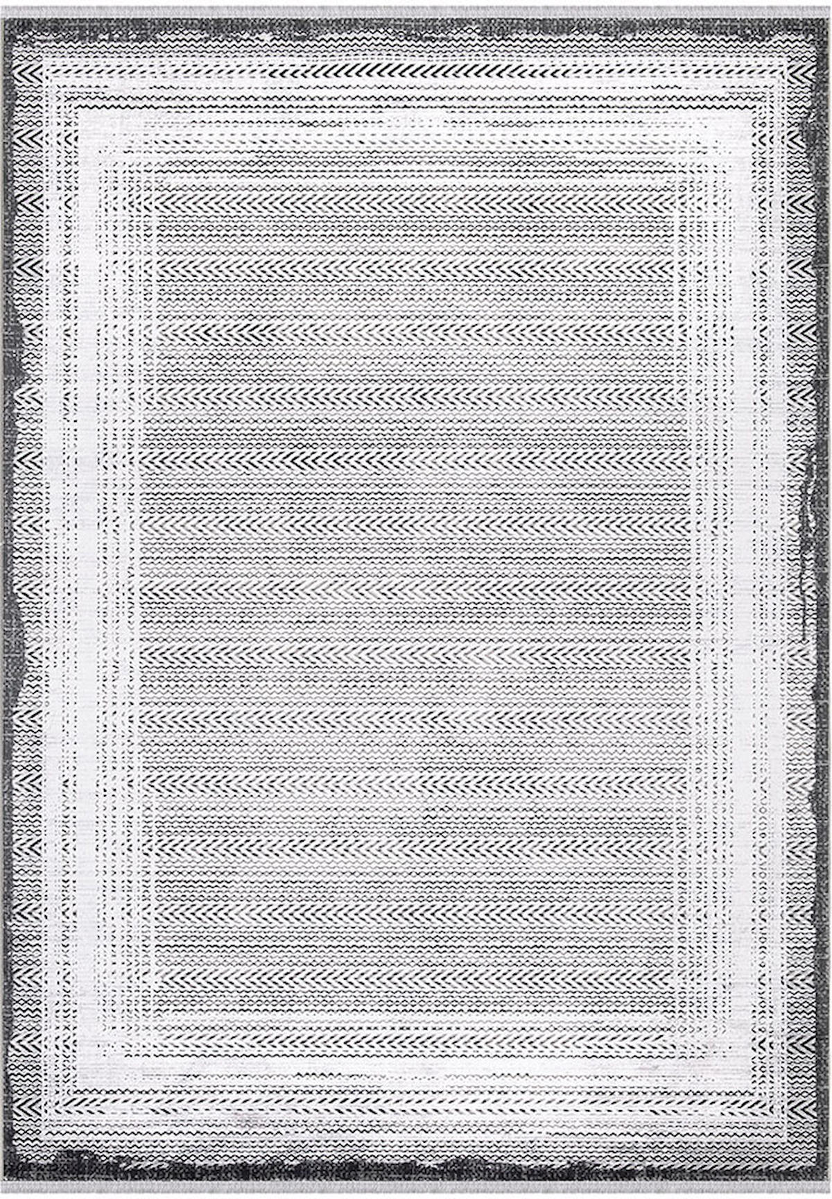İpek Home Roxanne 17188 Gri 8 mm Akrilik Yıkanabilir İnce Kaymaz Pamuk Taban Dikdörtgen Makine Dokuma Antre-Çocuk Odası-Salon-Yatak Odası Halısı 80x150 cm