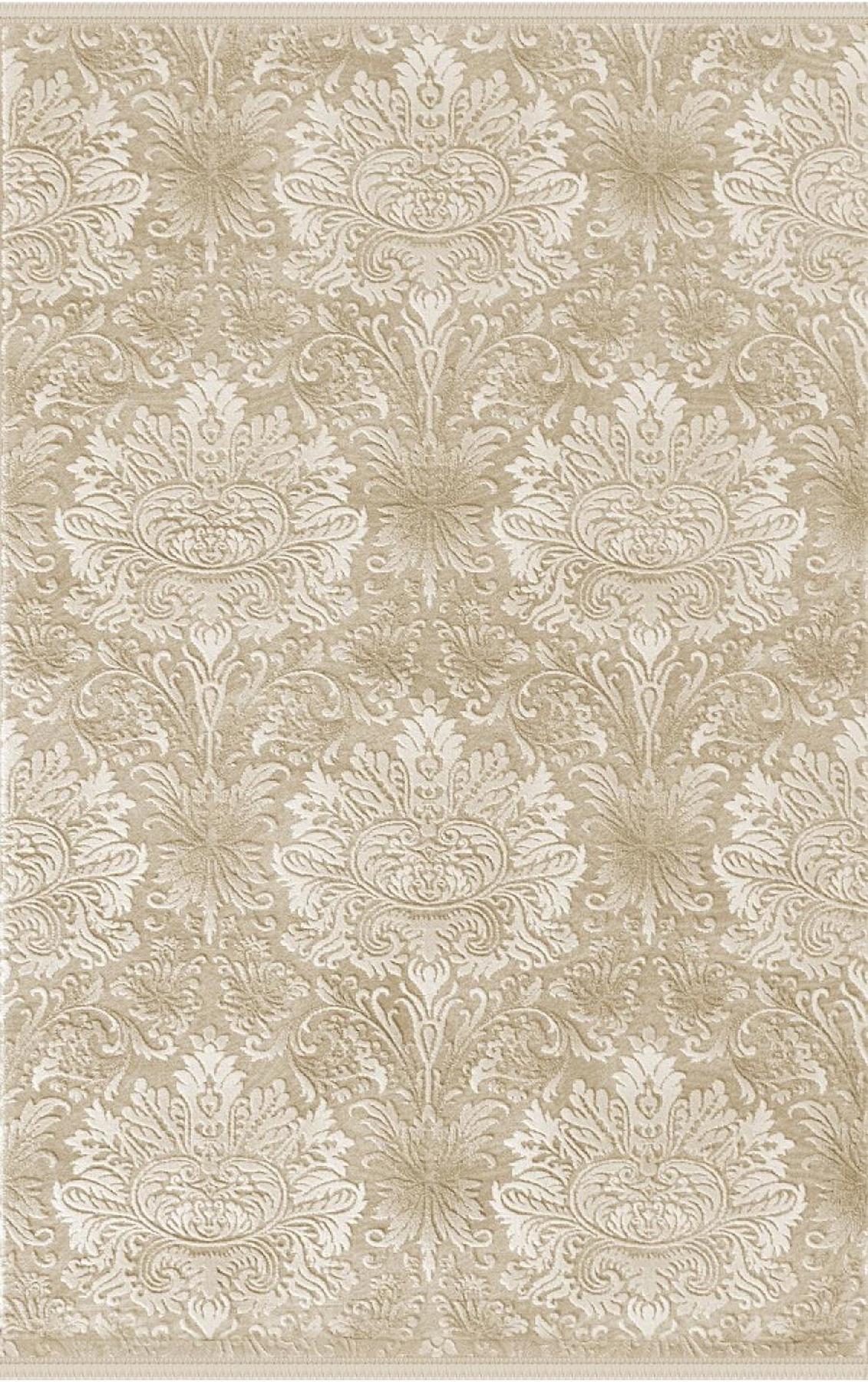 Padişah Zeugma Krem 10 mm Akrilik Yumuşak Yıkanabilir İnce Dikdörtgen Makine Dokuma Salon Halısı 120x120 cm