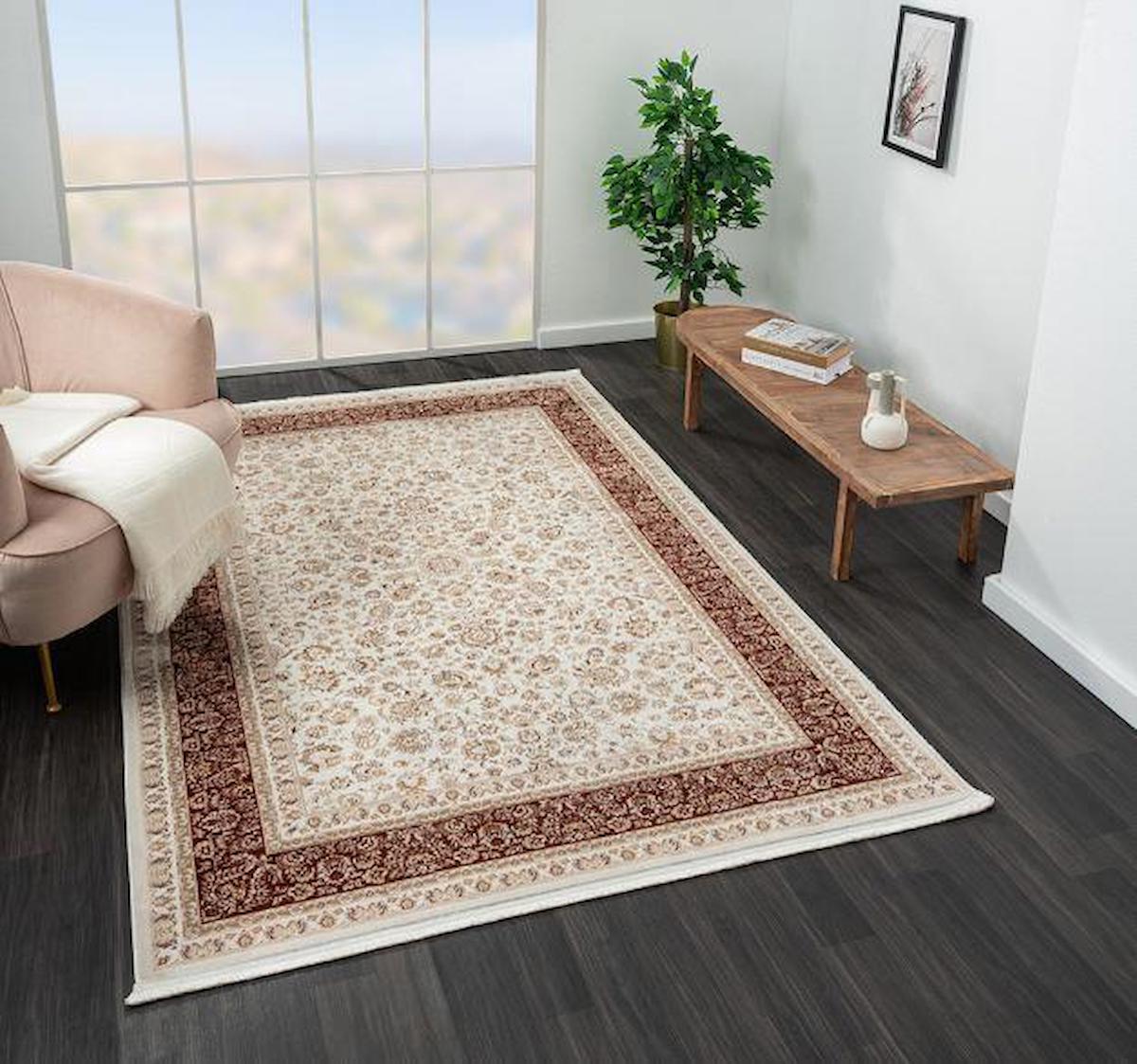 Çam Halı Jasmin EP002K Turuncu 11 mm Polyester Silinebilir Yıkanabilir Orta Dikdörtgen Makine Dokuma Salon Halısı 140x200 cm