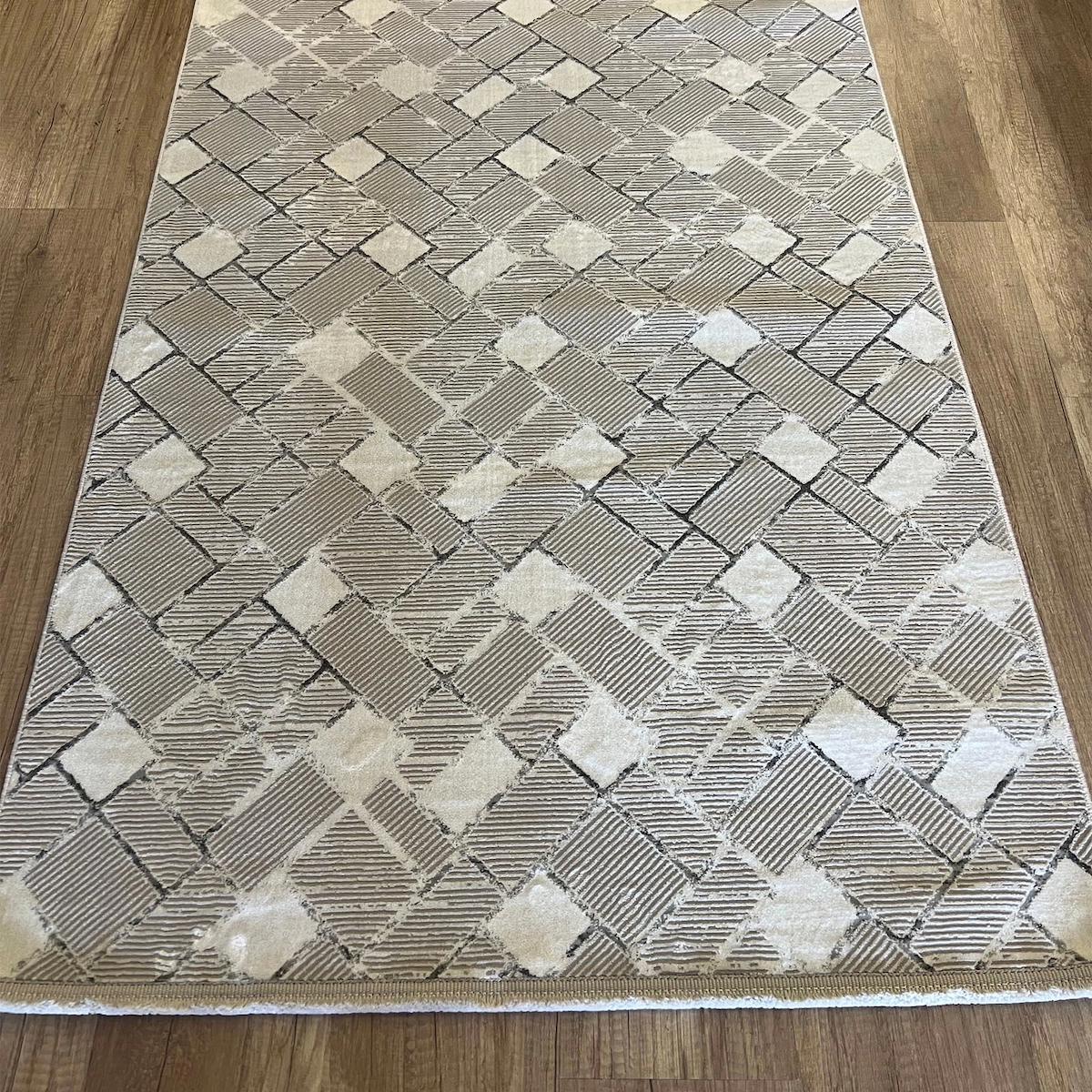 Luxess Halı Zen 1087 Gri 8 mm Mikropolyester Antibakteriyel Yıkanabilir İnce Kaymaz Dikdörtgen Makine Dokuma Salon Halısı 120x180 cm