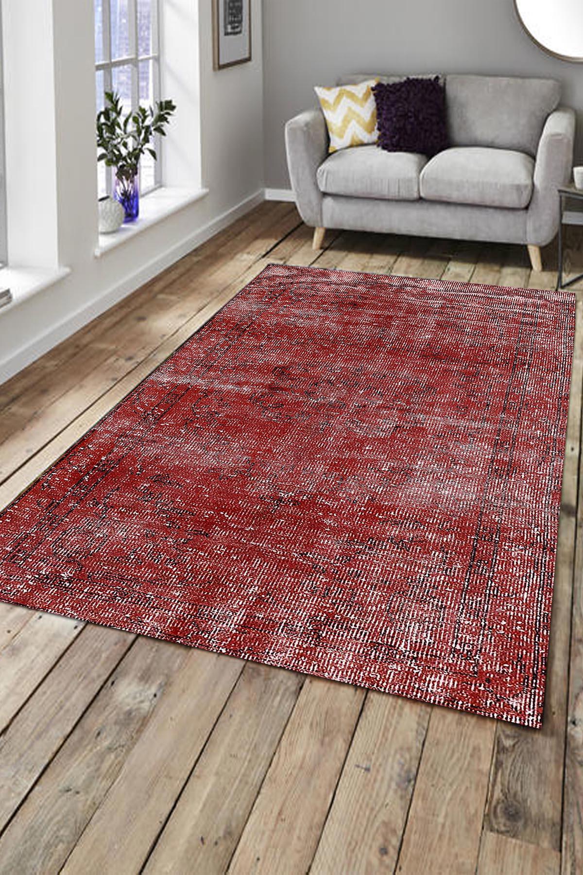 Aida Home Labalel Krem 0.5 mm Pamuk Antibakteriyel Yıkanabilir İnce Kaymaz Pamuk Taban Dikdörtgen El Dokuması Salon Halısı 160x160 cm