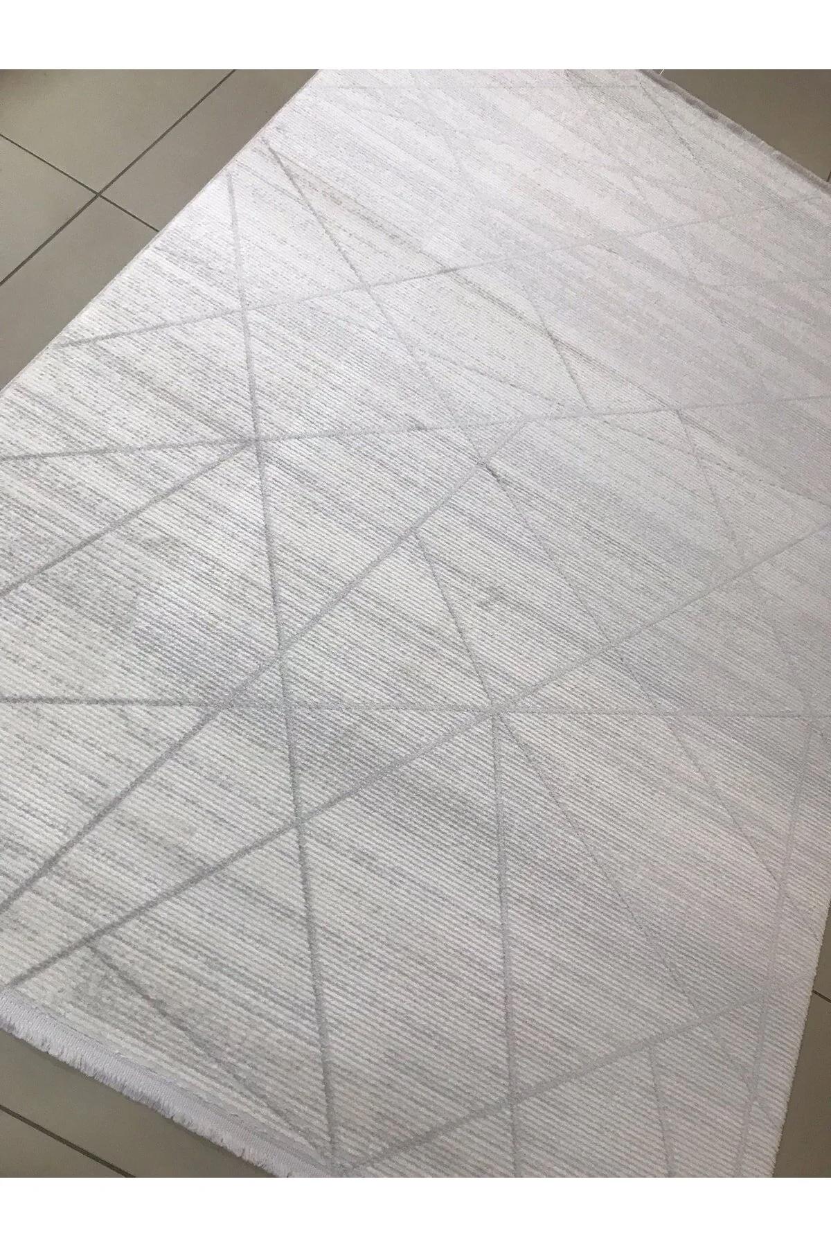 Merinos Diyez 37917 Krem 9 mm Akrilik Silinebilir Yıkanabilir Orta Kaymaz Dikdörtgen Makine Dokuma Salon Halısı 200x290 cm