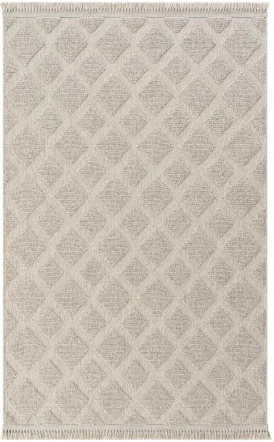 Enti Halı Togo 7506 Bej 8 mm Polyester Yıkanabilir Orta Dikdörtgen Makine Dokuma Salon Halısı 180x250 cm