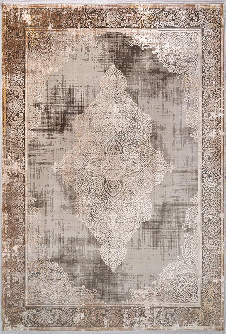 Kreasyon Halı Gallery 1161 Bej 7 mm Akrilik Yıkanabilir Kalın Kaymaz Pamuk Taban Dikdörtgen Makine Dokuma Salon Halısı 180x300 cm