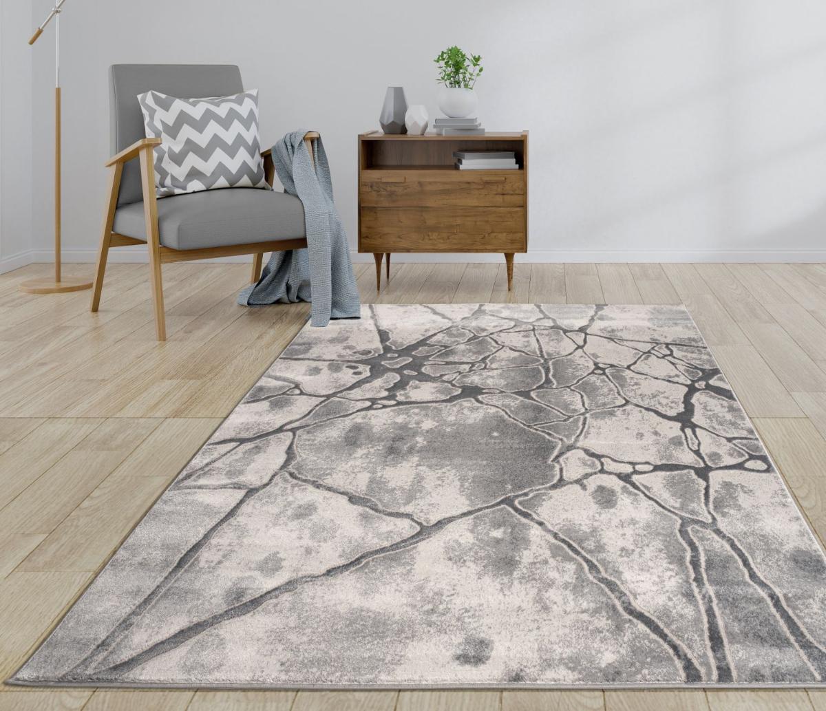 Home Dream CRS003 Gri 9 mm Polyester Yumuşak Yıkanabilir Orta Kaymaz Dikdörtgen Makine Dokuma Salon Halısı 300x400 cm