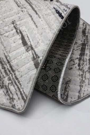 Dijidekor Siyah 20 mm Peluş Yıkanabilir Kaymaz Taban Dikdörtgen Makine Dokuma Salon Halısı 100x150 cm