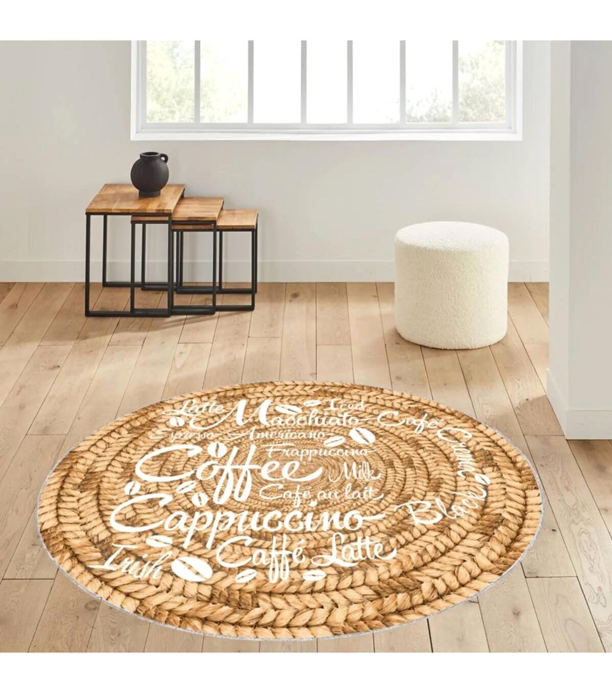 Rovigo Home RVG7057-SD329 Çok Renkli 8 mm Polyester Antibakteriyel-Leke Tutmaz-Toz Tutmaz Yıkanabilir İnce Kaymaz Dot Taban Yuvarlak Makine Dokuma Salon Halısı 100x300 cm
