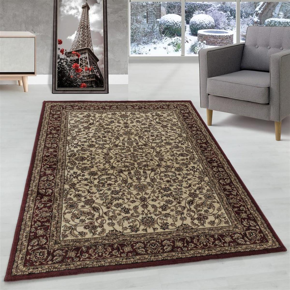 Carpettex Krem 9 mm Polipropilen Yıkanabilir Kalın Kaymaz Lateks Taban Dikdörtgen Makine Dokuma Salon Halısı 80x150 cm