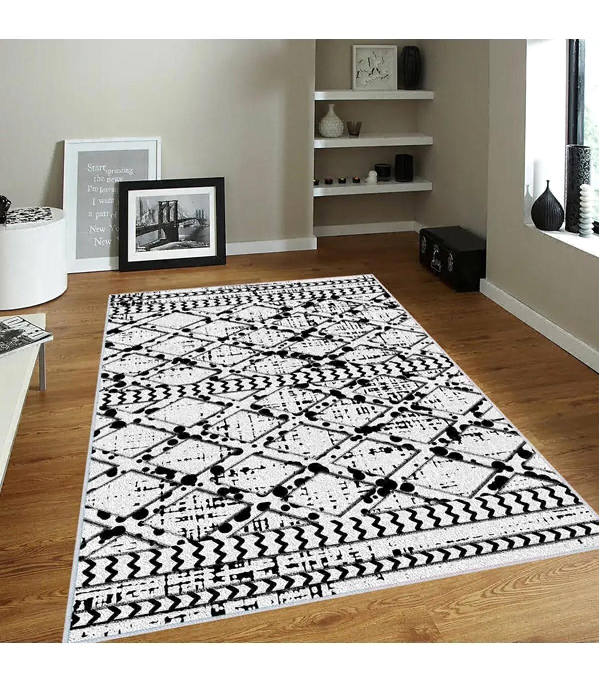 Rovigo Home RVG0126-SD922 Krem 8 mm Polyester Yıkanabilir Orta Kaymaz Dot Taban Dikdörtgen Makine Dokuma Salon Halısı 200x300 cm