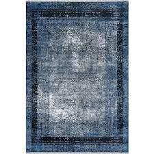 Royal Halı BABIL BX09C Lacivert 7 mm Akrilik Toz Tutmaz Yıkanabilir İnce Kaymaz Lateks Taban Dikdörtgen Makine Dokuma Salon Halısı 120x180 cm