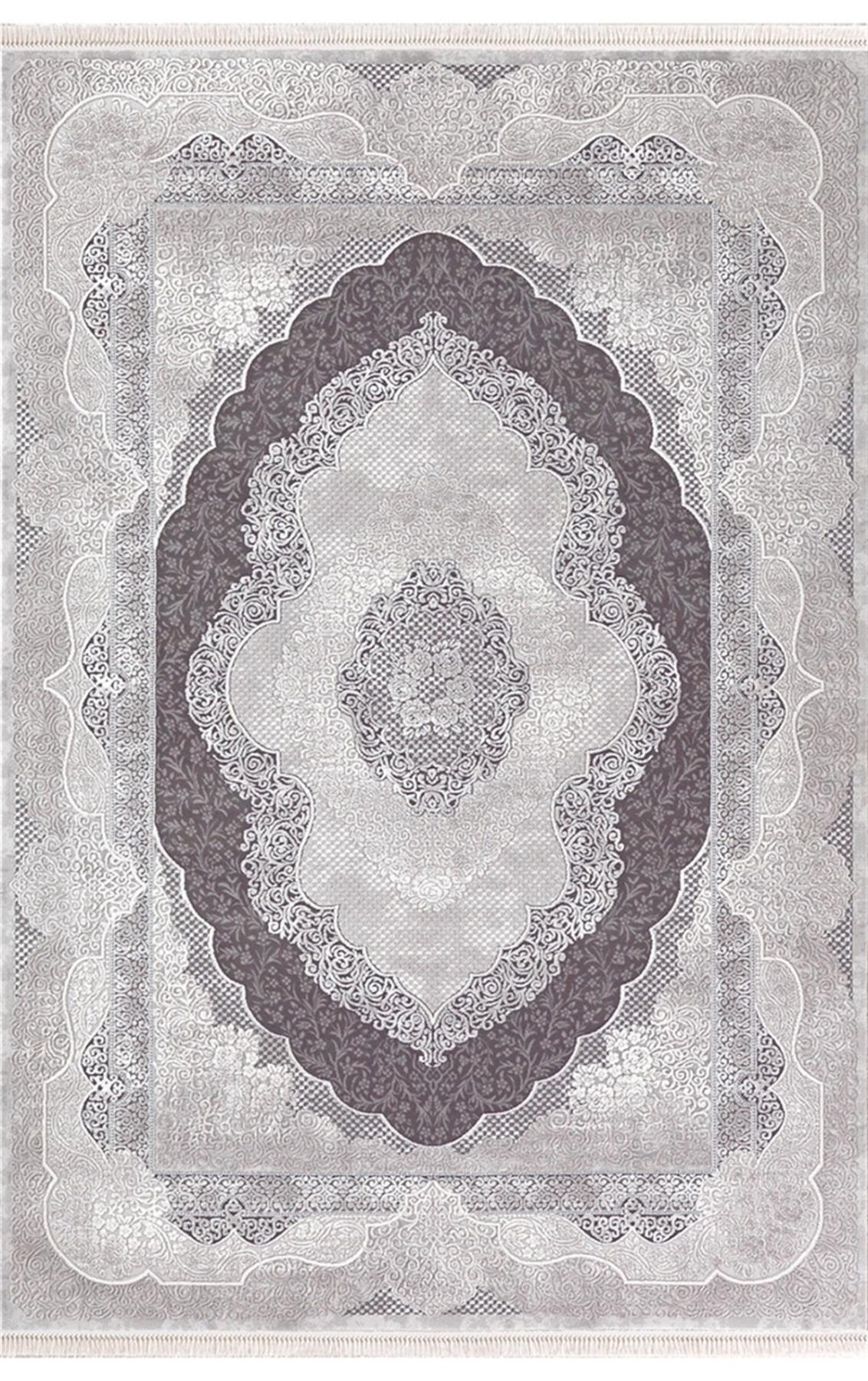 Padişah Santo 31882 Gri 10 mm Akrilik Yıkanabilir İnce Kaymaz Dikdörtgen Makine Dokuma Salon Halısı 200x290 cm