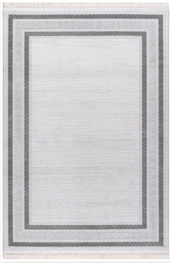 Dinarsu Arora 64879 Gri 10 mm Akrilik Silinebilir Yıkanabilir Orta Kaymaz Dikdörtgen Makine Dokuma Oturma Odası-Salon Halısı 160x235 cm