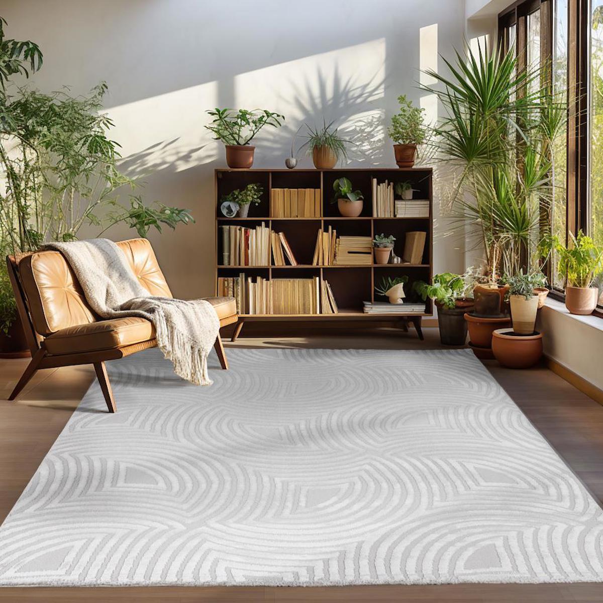 Carpettex Gri 12 mm Polyester Yalıtıma Yardımcı Yıkanabilir Kalın Kaymaz Dikdörtgen Makine Dokuma Salon Halısı 100x200 cm