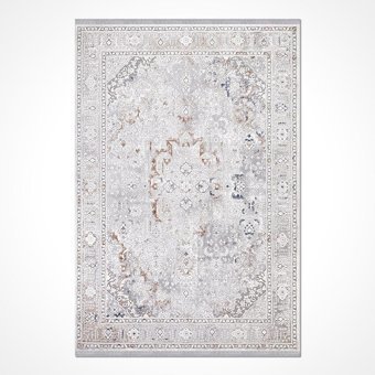 Crea Halı Valera 7813A Krem 8 mm Akrilik Toz Tutmaz Yıkanabilir Orta Dikdörtgen Makine Dokuma Salon Halısı 120x180 cm