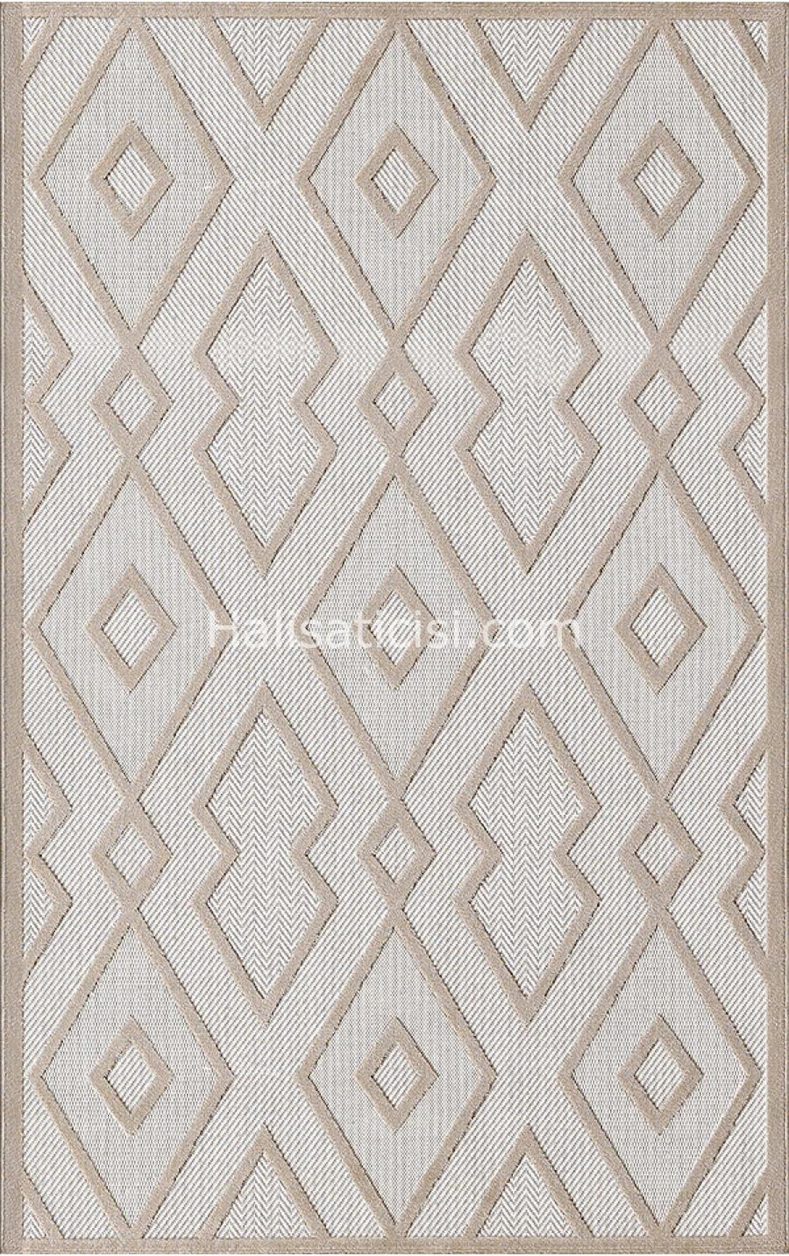 Padişah 54085 Krem 5 mm Polyester Yumuşak Yıkanabilir İnce Dikdörtgen Makine Dokuma Salon Halısı 100x200 cm