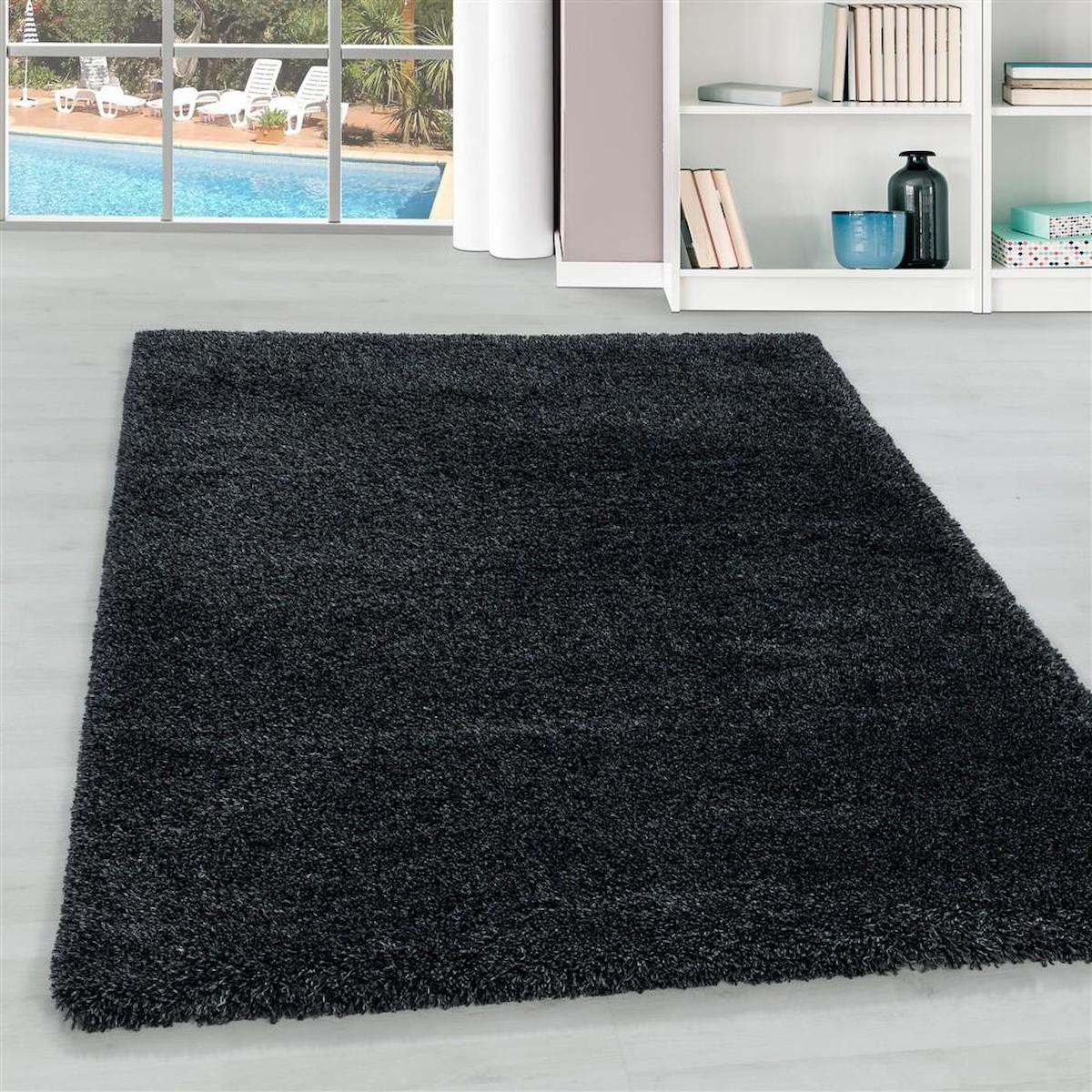 Red Halı Siyah 30 mm Polipropilen Antibakteriyel Yıkanabilir Kalın Kaymaz Lateks Taban Dikdörtgen Makine Dokuma Salon Halısı 100x200 cm