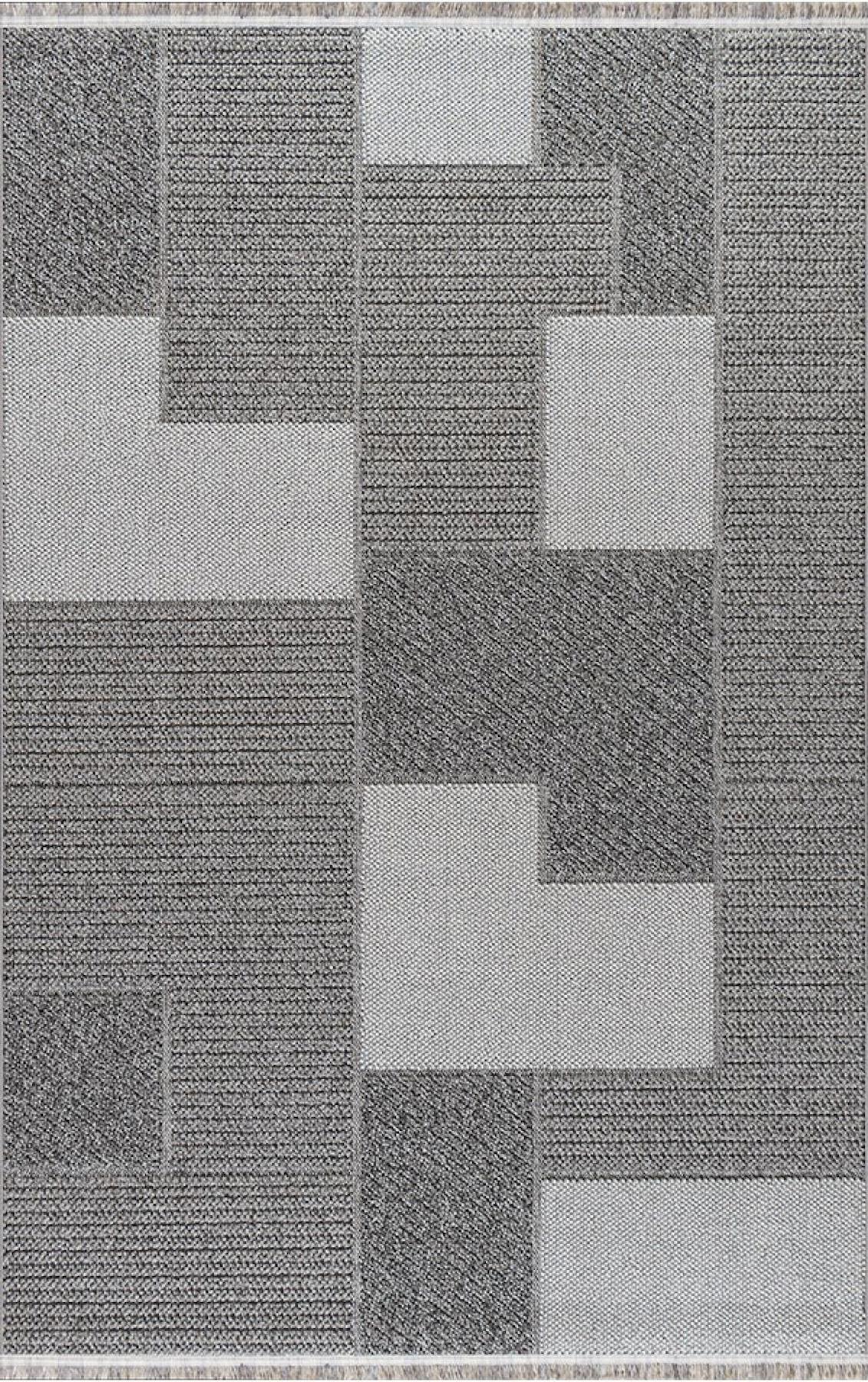 Padişah Riva 62514 Bej 6 mm Polyester Toz Tutmaz İnce Kaymaz Dikdörtgen Makine Dokuma Salon Halısı 100x150 cm