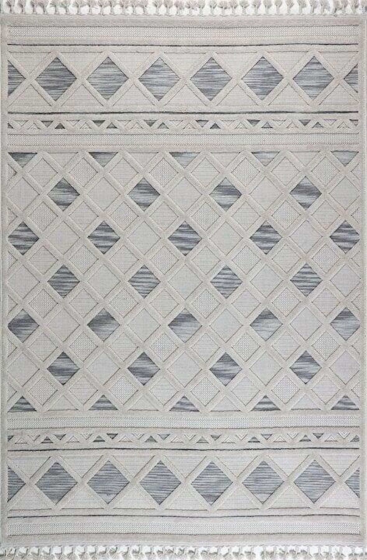 Gümüşsuyu Deco Alvin 12731 Gri 6 mm Polyester Antibakteriyel Yıkanabilir İnce Kaymaz Pamuk Taban Dikdörtgen Makine Dokuma Salon Halısı 80x300 cm
