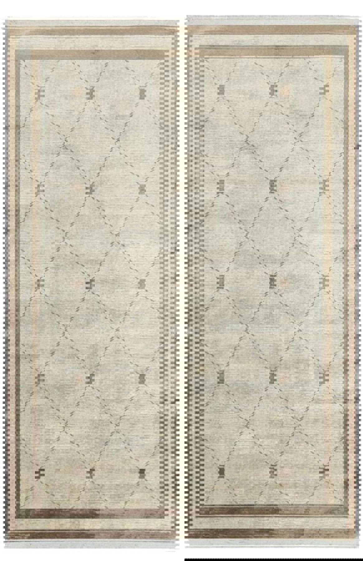 Tuğra Halı Pierre Krem 6 mm Akrilik Yıkanabilir İnce Dikdörtgen Makine Dokuma Antre-Oturma Odası-Salon-Yatak Odası Halısı 80x150 cm