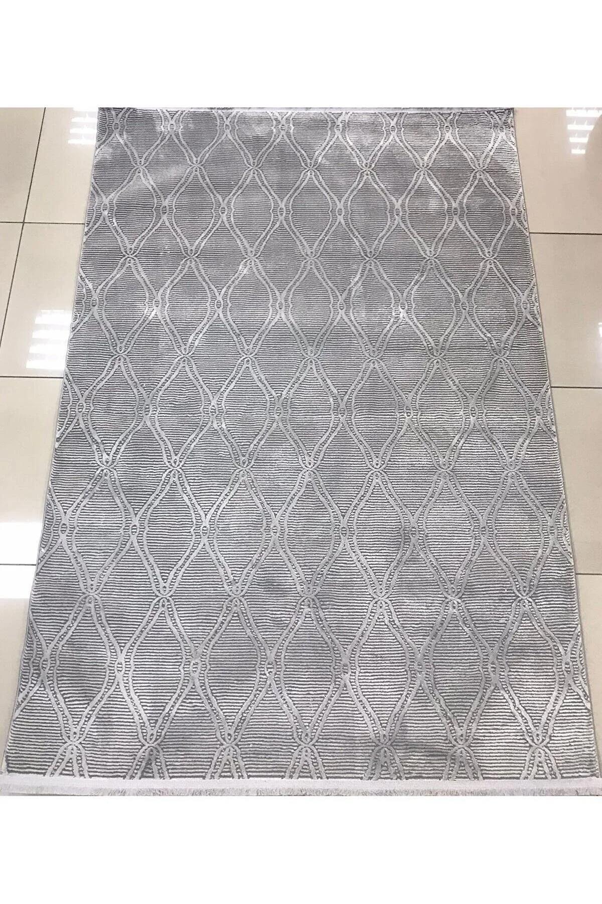 Merinos  Recycle 37406 Krem 8.5 mm Polipropilen Toz Tutmaz Yıkanabilir İnce Kaymaz Dikdörtgen Makine Dokuma Salon Halısı 100x180 cm