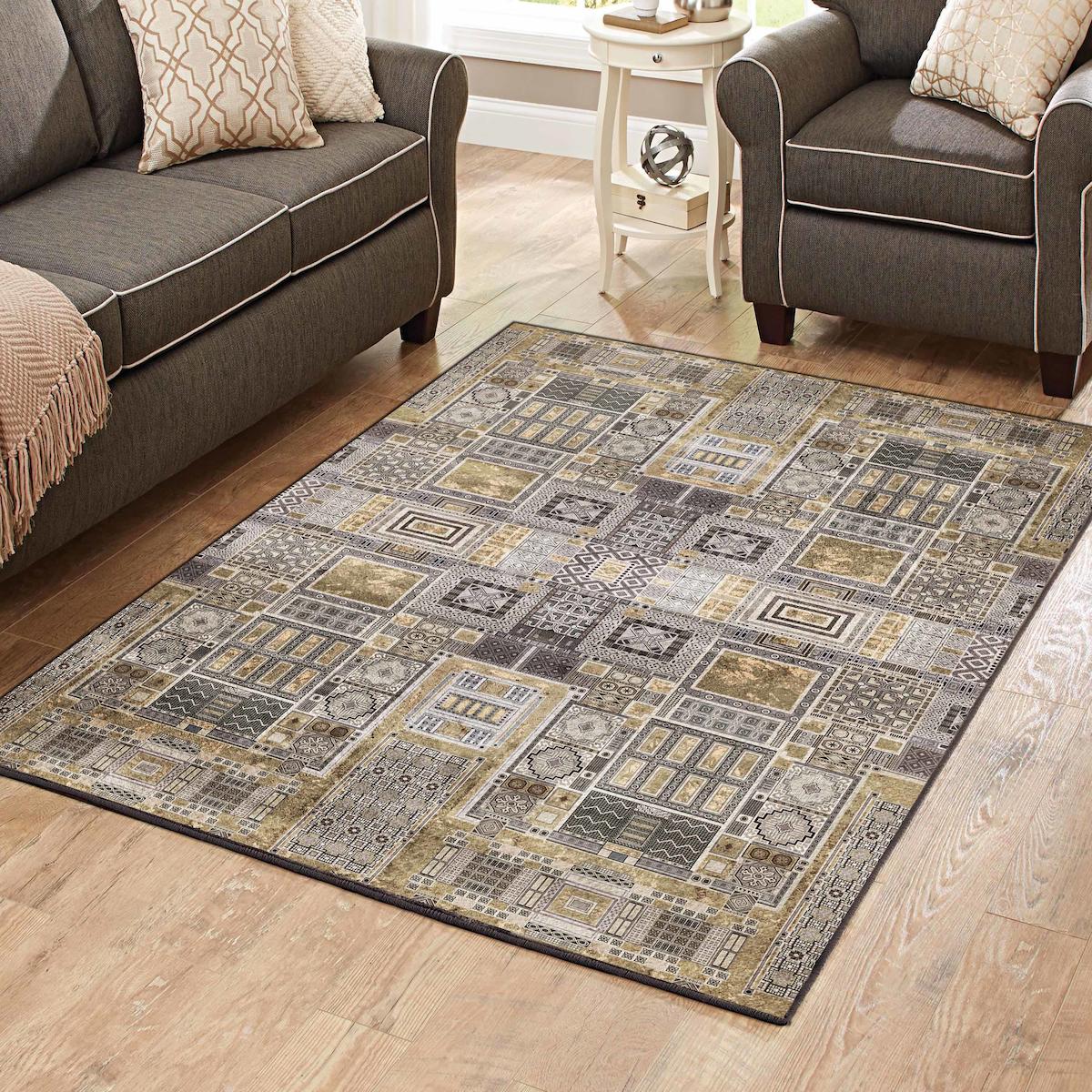 Aida Home Sintra Çok Renkli 0.5 mm Pamuk Toz Tutmaz Yıkanabilir İnce Kaymaz Taban Dikdörtgen Makine Dokuma Salon Halısı 80x300 cm