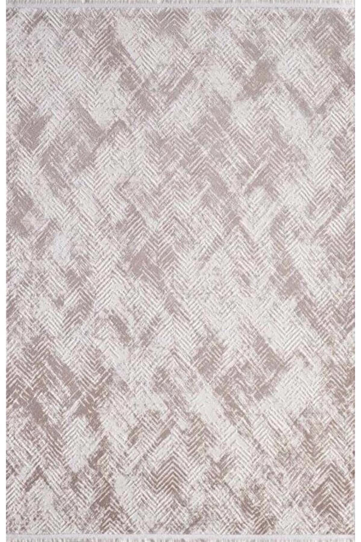 Gümüşsuyu NovaStyle 11490 Krem 6 mm Pamuk Toz Tutmaz Yıkanabilir İnce Kaymaz Dikdörtgen Makine Dokuma Salon Halısı 80x500 cm