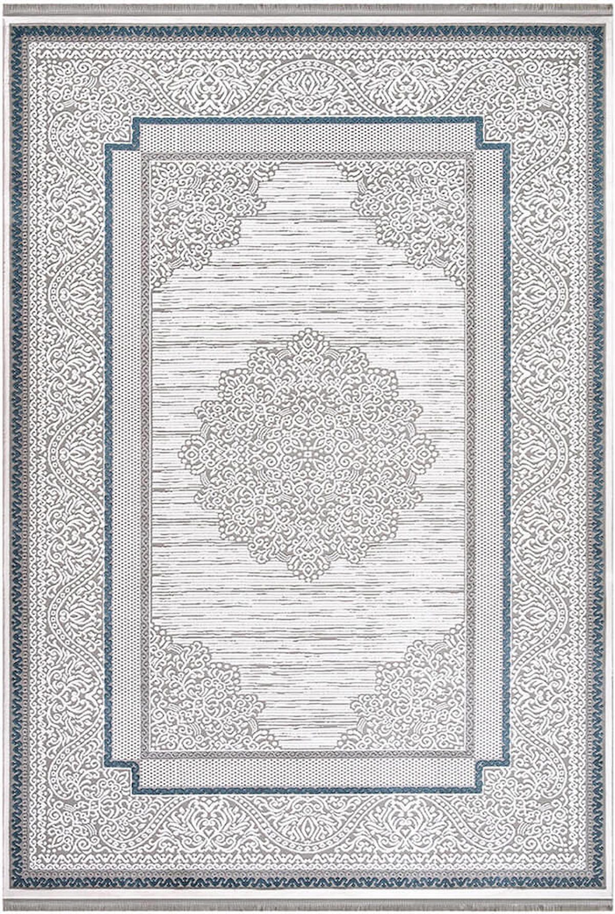İpek Home Sardes 6928A Krem 10 mm Akrilik Yıkanabilir Orta Kaymaz Pamuk Taban Dikdörtgen Makine Dokuma Antre-Çocuk Odası-Salon-Yatak Odası Halısı 80x300 cm