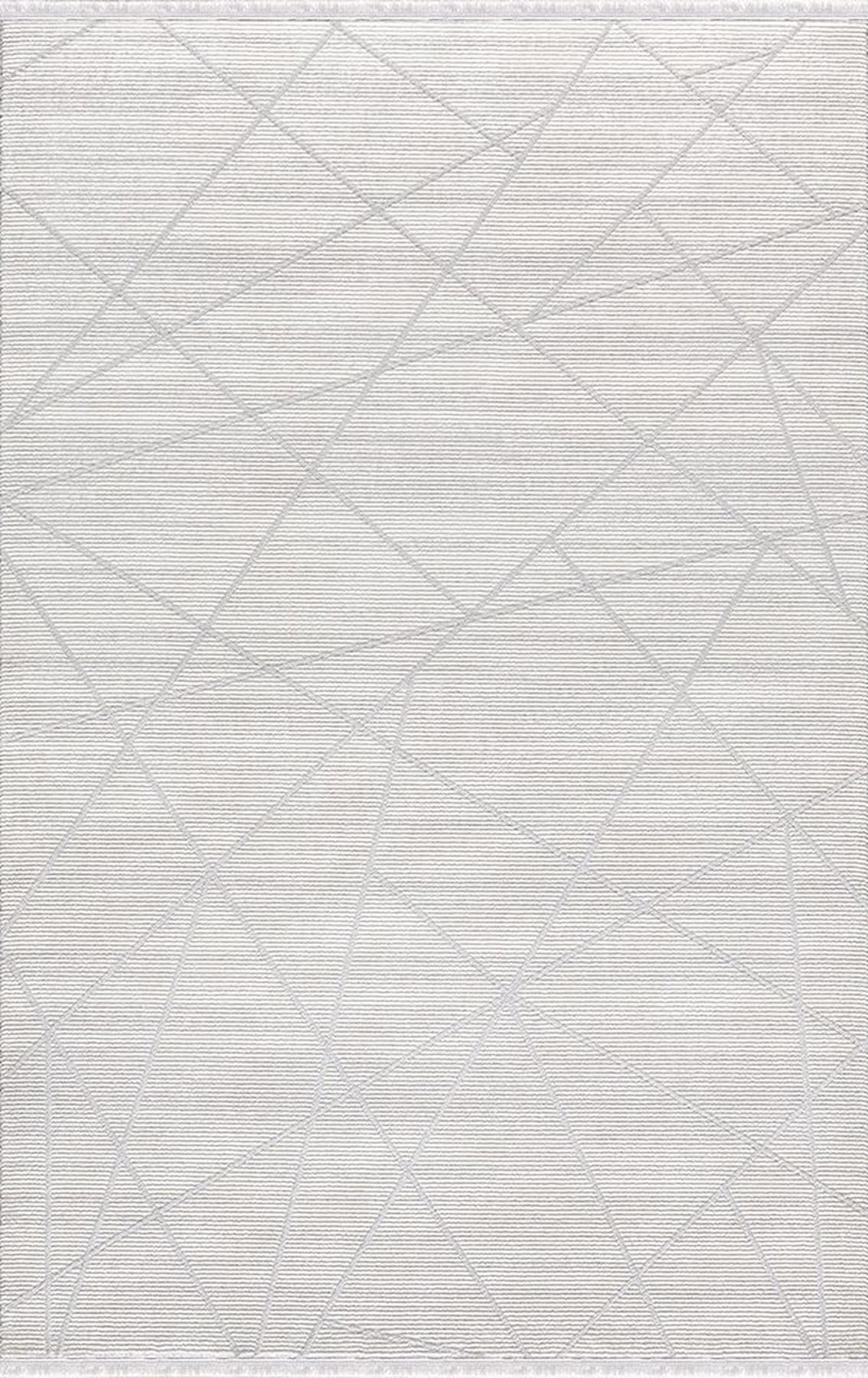 Merinos Diyez 37917 Krem 9 mm Akrilik Yıkanabilir İnce Kaymaz Dikdörtgen Makine Dokuma Salon Halısı 100x200 cm