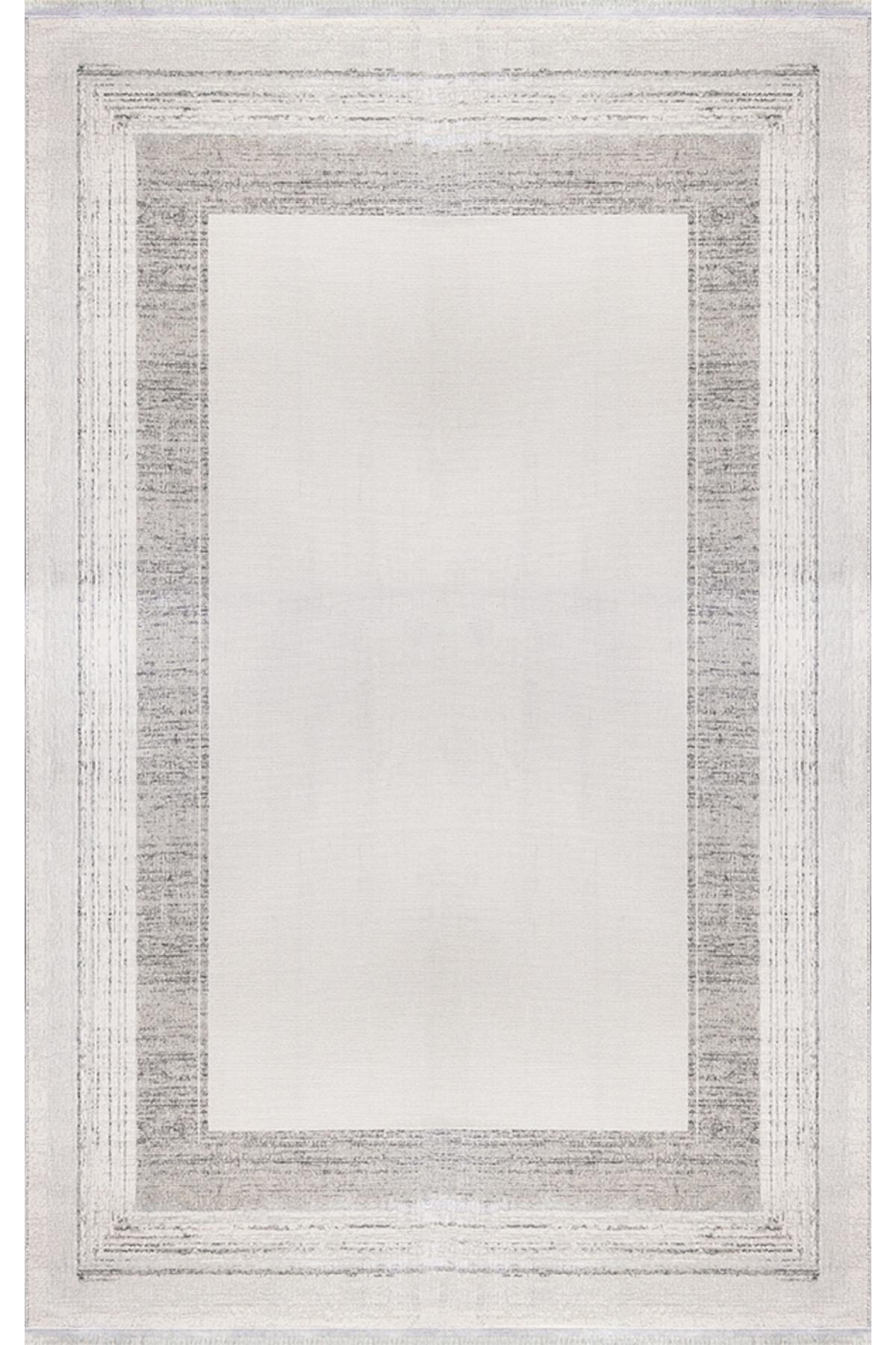 Merinos  Lion 62744 Gri 12 mm Polyester Antibakteriyel Yıkanabilir Kalın Kaymaz Dikdörtgen Makine Dokuma Salon Halısı 80x200 cm