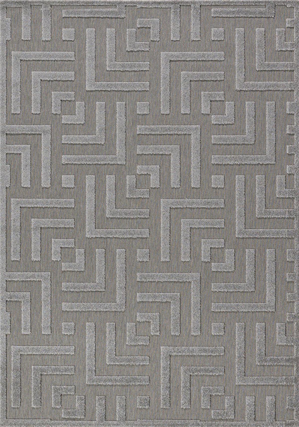 Dinarsu Grace 54100 Gri 5 mm Pamuk Silinebilir Yıkanabilir İnce Kaymaz Dikdörtgen Makine Dokuma Oturma Odası Halısı 120x180 cm