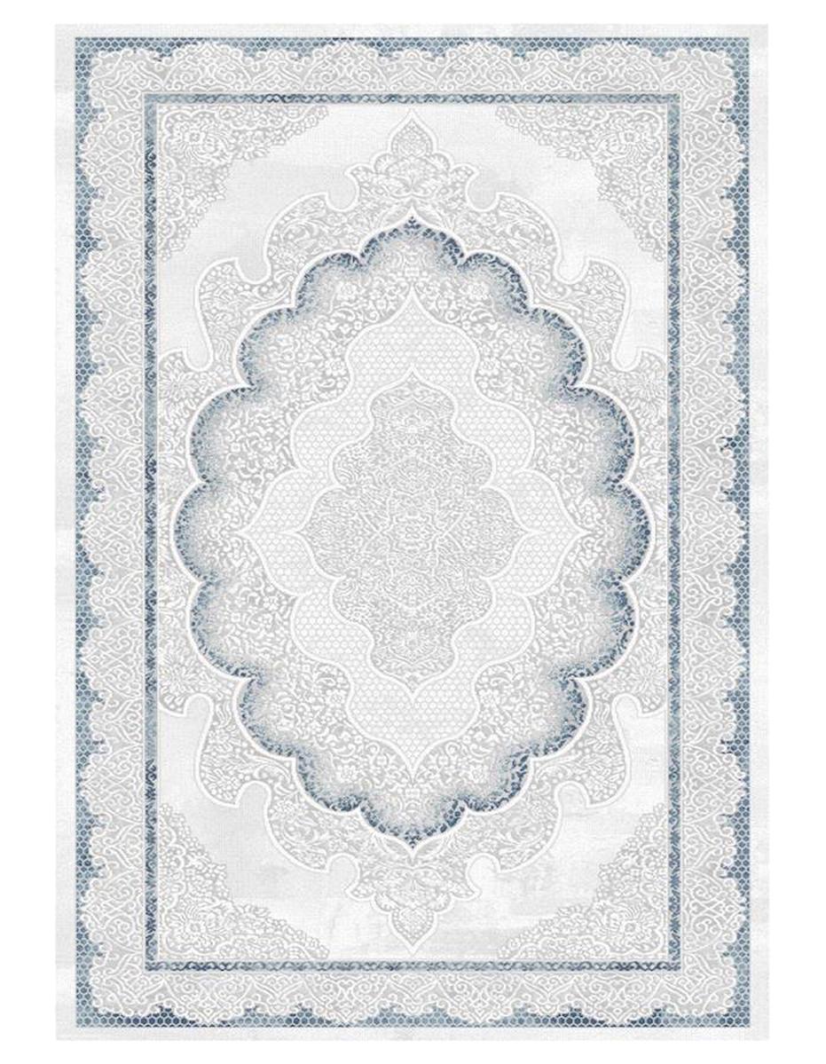 Merinos Everest T0101 Mavi 10 mm Akrilik Antialerjenik Yıkanabilir İnce Kaymaz Dikdörtgen Makine Dokuma Salon Halısı 80x150 cm