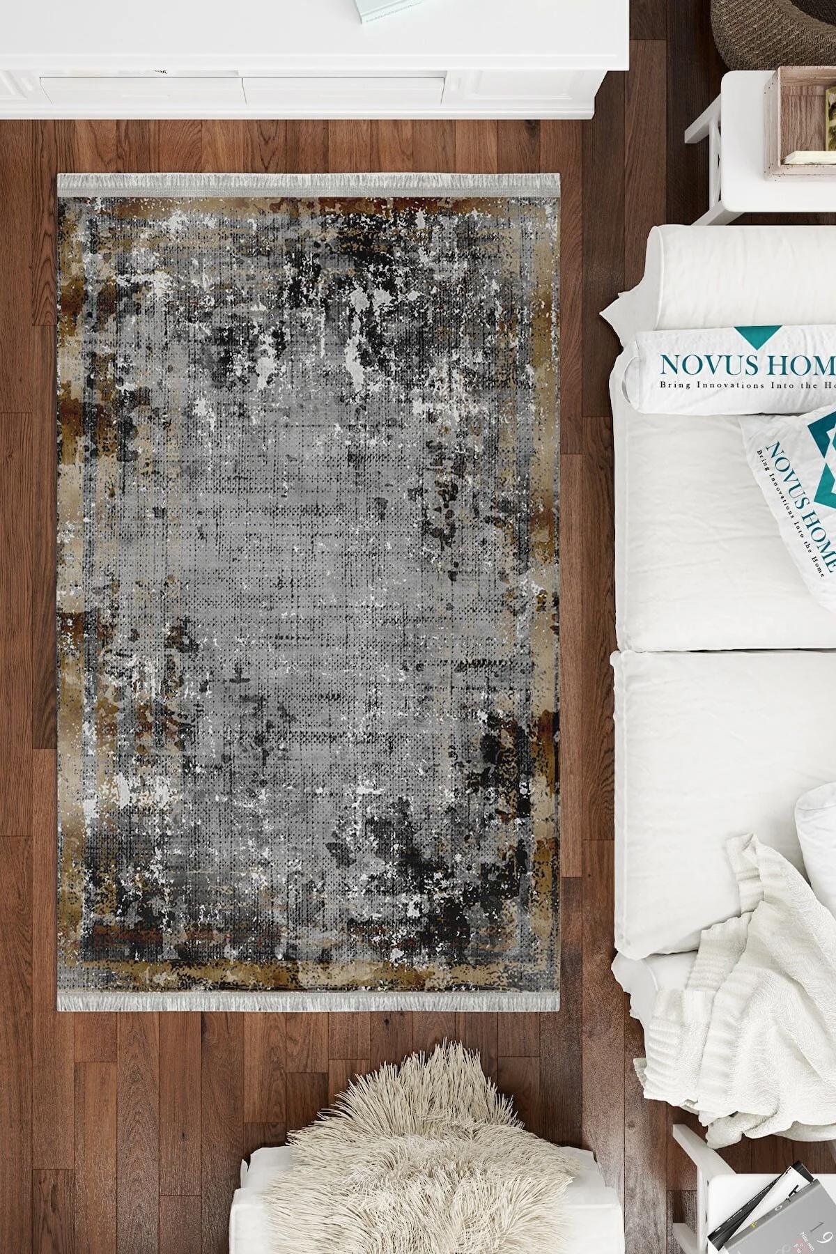 Novus Home Cotton Serisi Krem 5 mm Pamuk Antibakteriyel-Toz Tutmaz-Yalıtıma Yardımcı Yıkanabilir İnce Kaymaz Taban Dikdörtgen Makine Dokuma Antre-Salon-Yatak Odası Halısı 80x300 cm