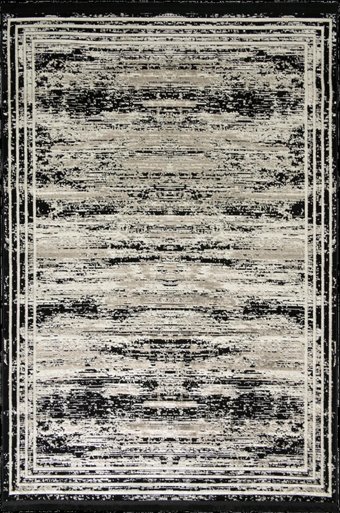Tuğra Halı Petra 12260 Siyah 10 mm Polyester Silinebilir Yıkanabilir Orta Dikdörtgen Makine Dokuma Salon Halısı 120x200 cm