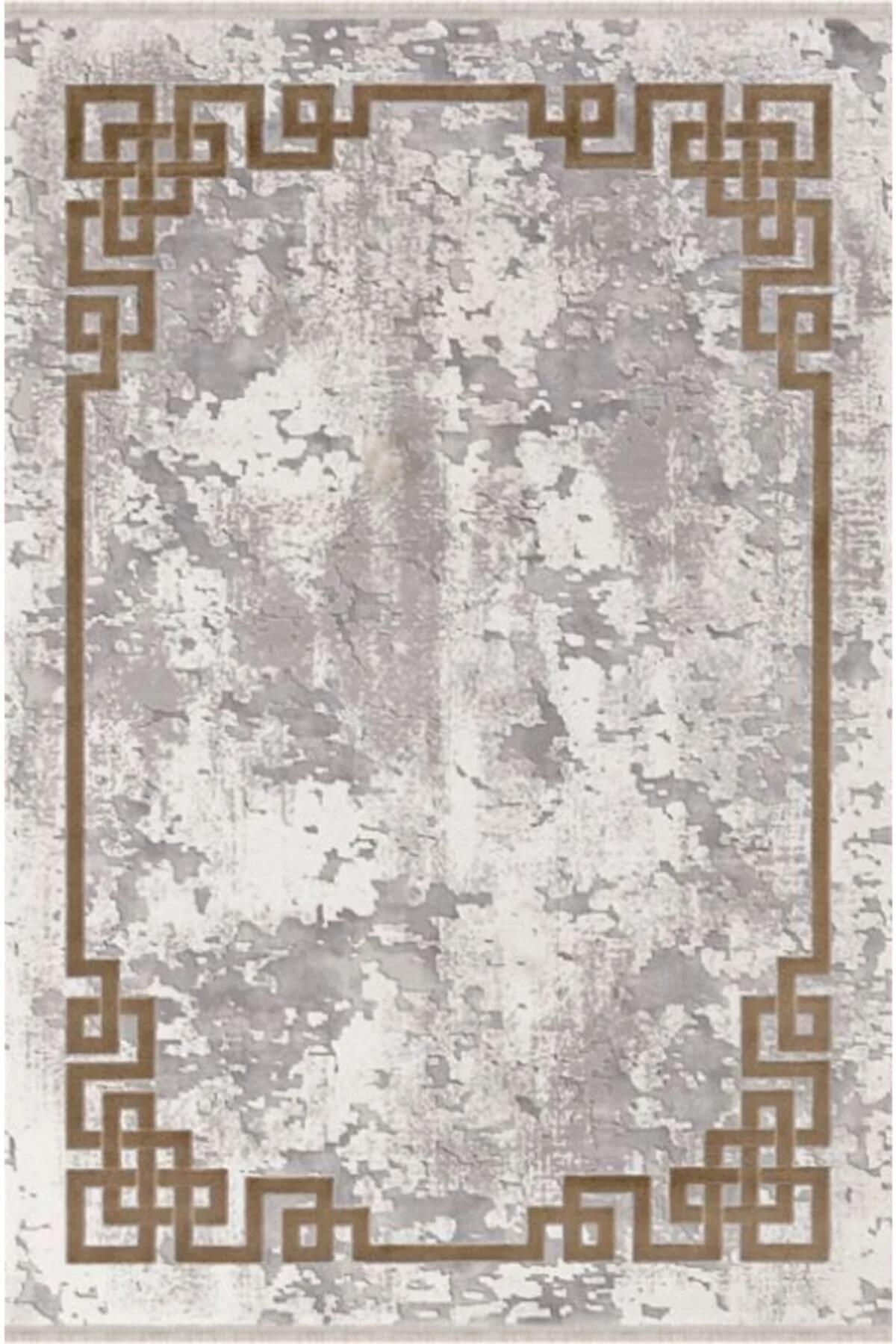 Padişah 33262 Krem 11 mm Silinebilir Yıkanabilir Orta Jüt Taban Dikdörtgen Makine Dokuma Oturma Odası Halısı 160x230 cm