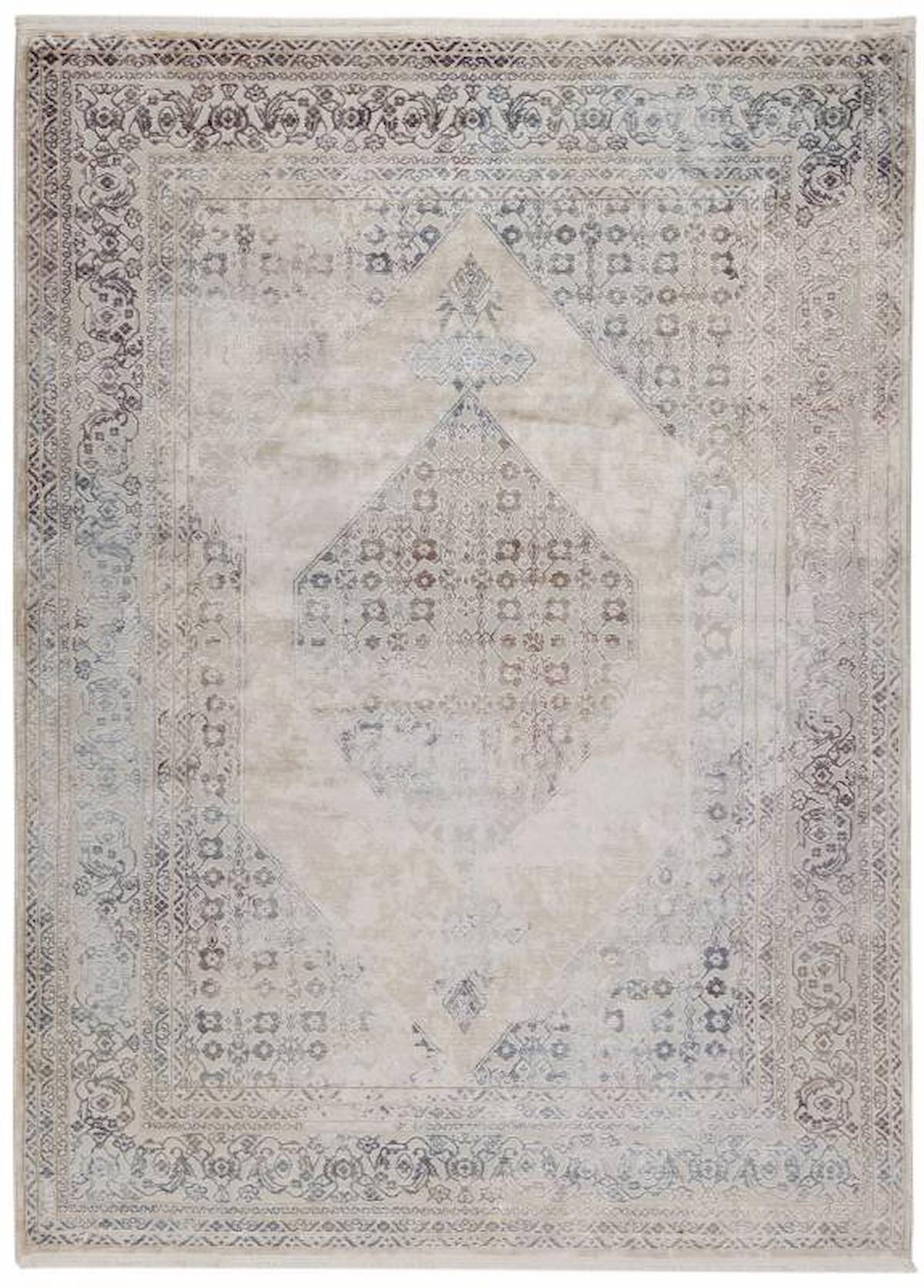 Koza Halı Astroia Multi 02905A Krem 0.8 mm Akrilik Yıkanabilir Dikdörtgen Makine Dokuma Salon Halısı 150x233 cm