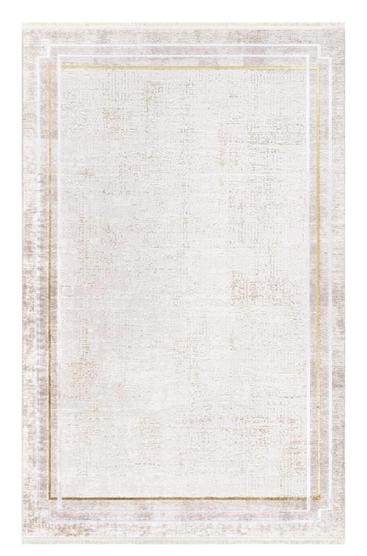 İpek Mekik Halı Anisa 15903 Sarı 10 mm Akrilik Yıkanabilir Orta Kaymaz Jüt Taban Dikdörtgen Makine Dokuma Antre-Çocuk Odası-Salon-Yatak Odası Halısı 120x200 cm