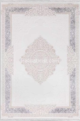 Flora Halı Avangard 6046A Çok Renkli 4 mm Bambu-Viskon Silinebilir Yıkanabilir Dikdörtgen Makine Dokuma Salon Halısı 160x230 cm