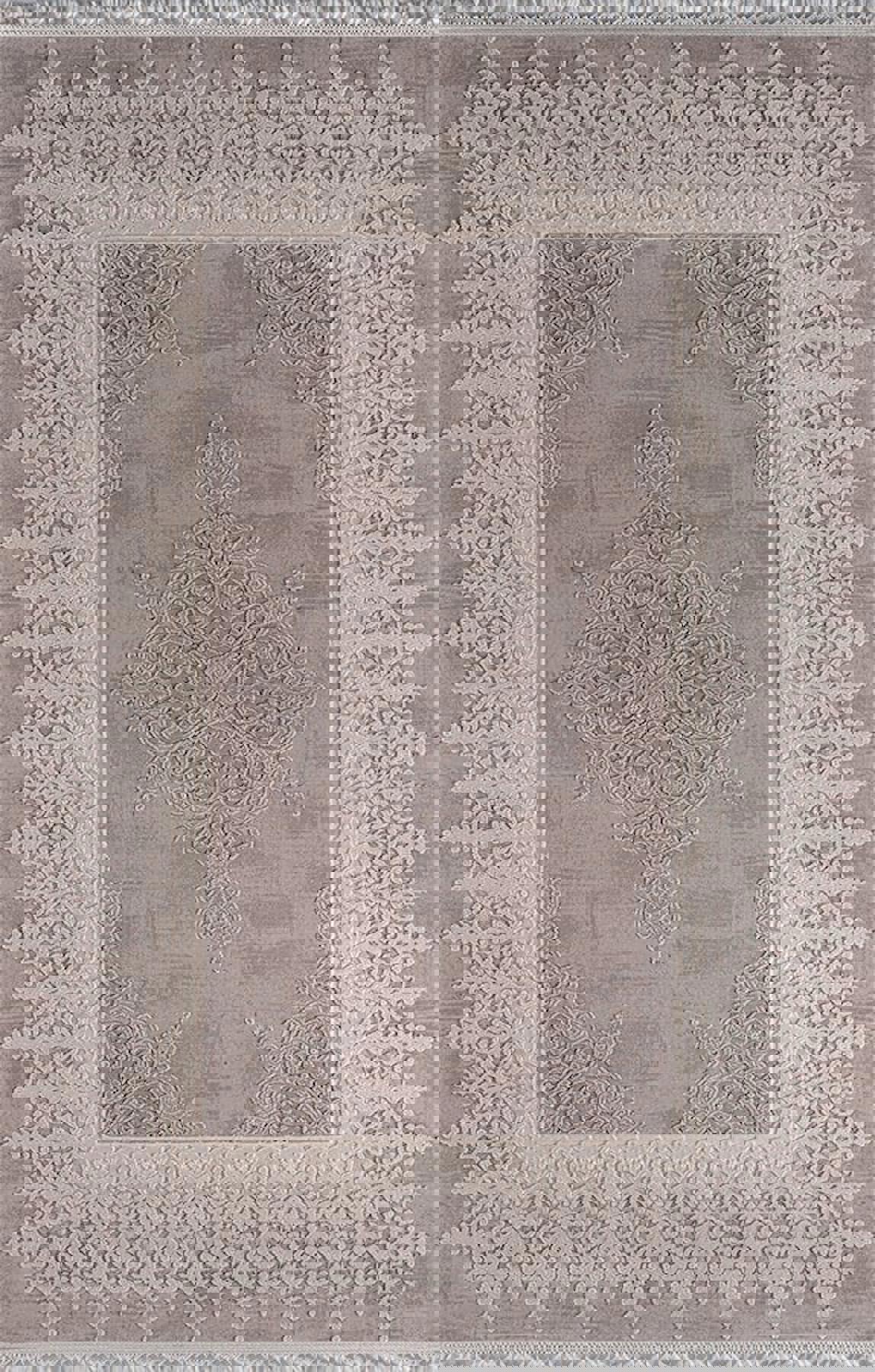 Sanat Halı Delüks 6993 Krem 7 mm Akrilik Yıkanabilir Kalın Kaymaz Lateks Taban Dikdörtgen Makine Dokuma Salon Halısı 80x80 cm