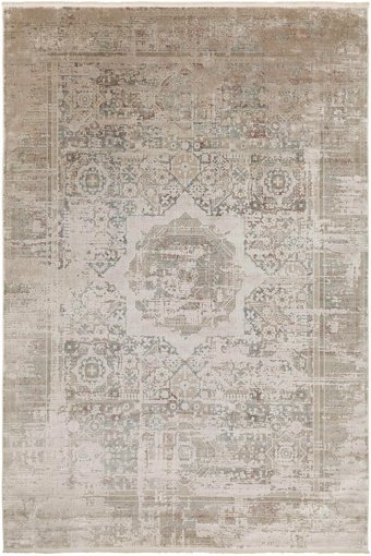 La Boutique Mona Lisa ML01 Krem 14 mm Viskon Toz tutmaz Yıkanabilir İnce Kaymaz Dikdörtgen Makine Dokuma Salon Halısı 120x180 cm