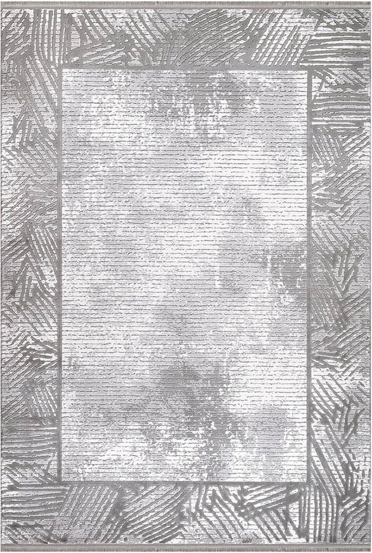 İpek Home Sardes 6932A Bej-Gri 10 mm Akrilik Yıkanabilir Orta Kaymaz Pamuk Taban Dikdörtgen Makine Dokuma Antre-Çocuk Odası-Salon-Yatak Odası Halısı 140x200 cm