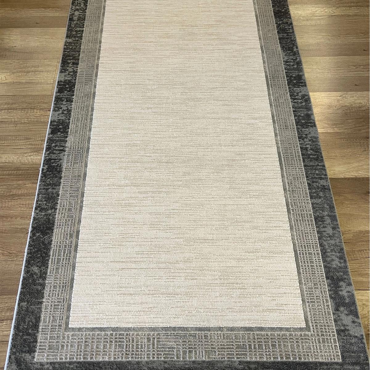 Luxess Halı Arya 1105 Antrasit 8 mm Akrilik Yalıtıma Yardımcı Yıkanabilir İnce Kaymaz Dikdörtgen Makine Dokuma Salon Halısı 80x150 cm
