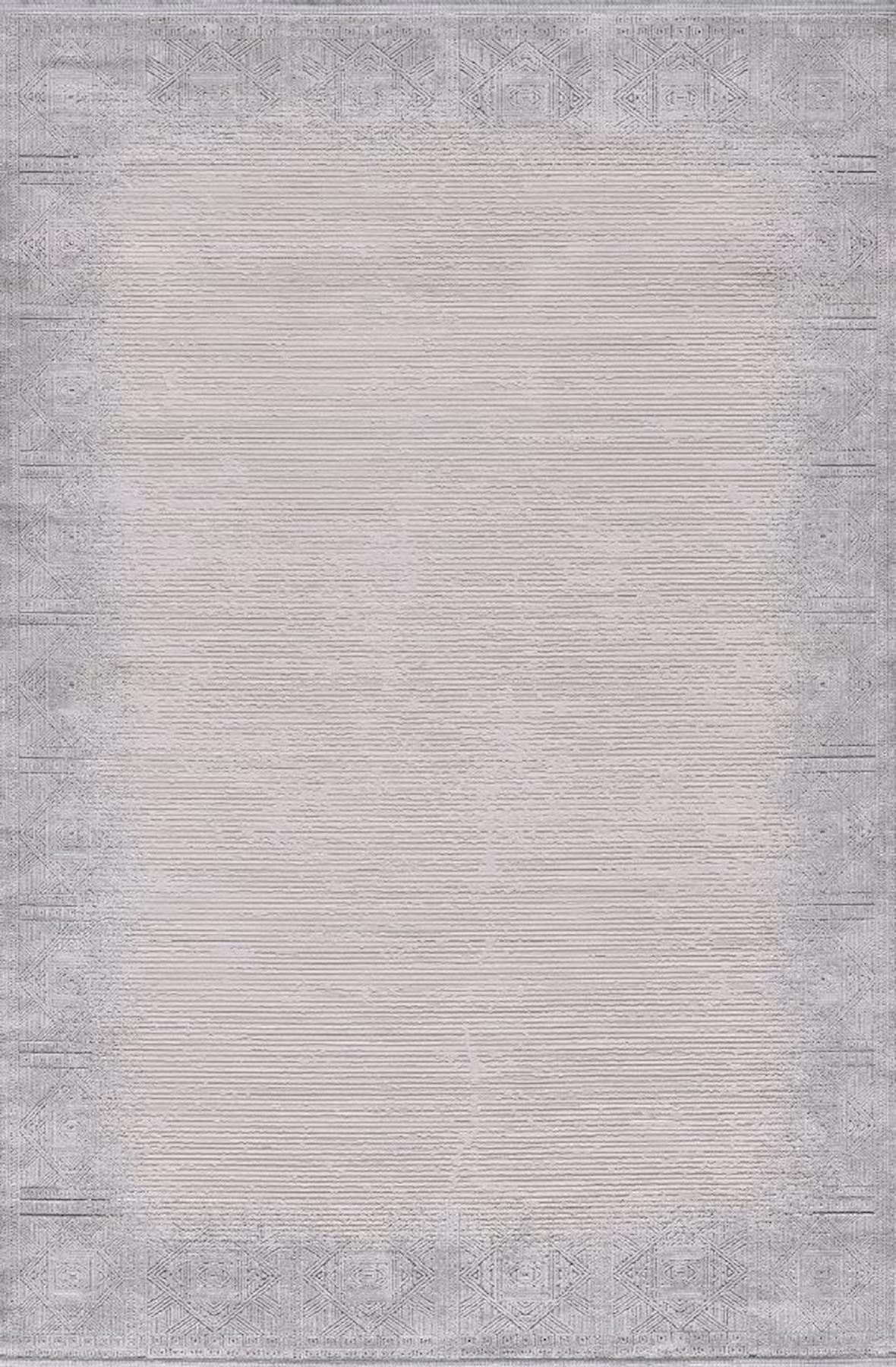 Artemis Halı Mina 09107B Gri-Krem 0.8 mm Akrilik Yıkanabilir İnce Kaymaz Jüt Taban Dikdörtgen Makine Dokuma Salon Halısı 100x200 cm