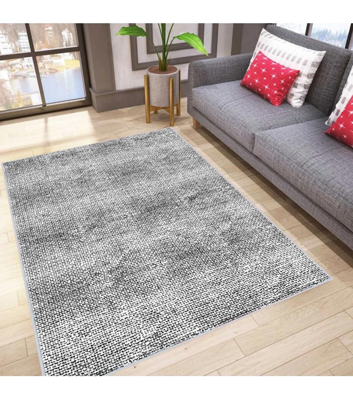 Rovigo Home RVG0025-SD879 Gri 8 mm Polyester Yıkanabilir Orta Kaymaz Dot Taban Dikdörtgen Makine Dokuma Salon Halısı 200x300 cm