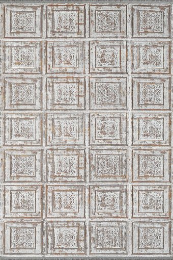 Royal Halı Serenity JV17D Bej-Kahverengi 9 mm Polyester Toz Tutmaz Yıkanabilir İnce Kaymaz Lateks Taban Dikdörtgen Makine Dokuma Salon Halısı 120x120 cm
