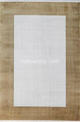 Gümüşsuyu Tierra 12885 Altın 7 mm Polyester Toz Tutmaz Yıkanabilir İnce Kaymaz Dikdörtgen Makine Dokuma Salon Halısı 150x230 cm