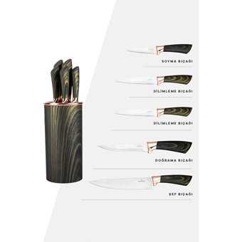 Karaca Wave Green 6 Parça Bıçak Seti