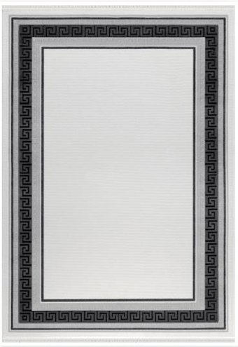 Dinarsu Arora 65660 Gri 10 mm Akrilik Silinebilir Yıkanabilir Orta Kaymaz Dikdörtgen Makine Dokuma Oturma Odası-Salon Halısı 160x235 cm
