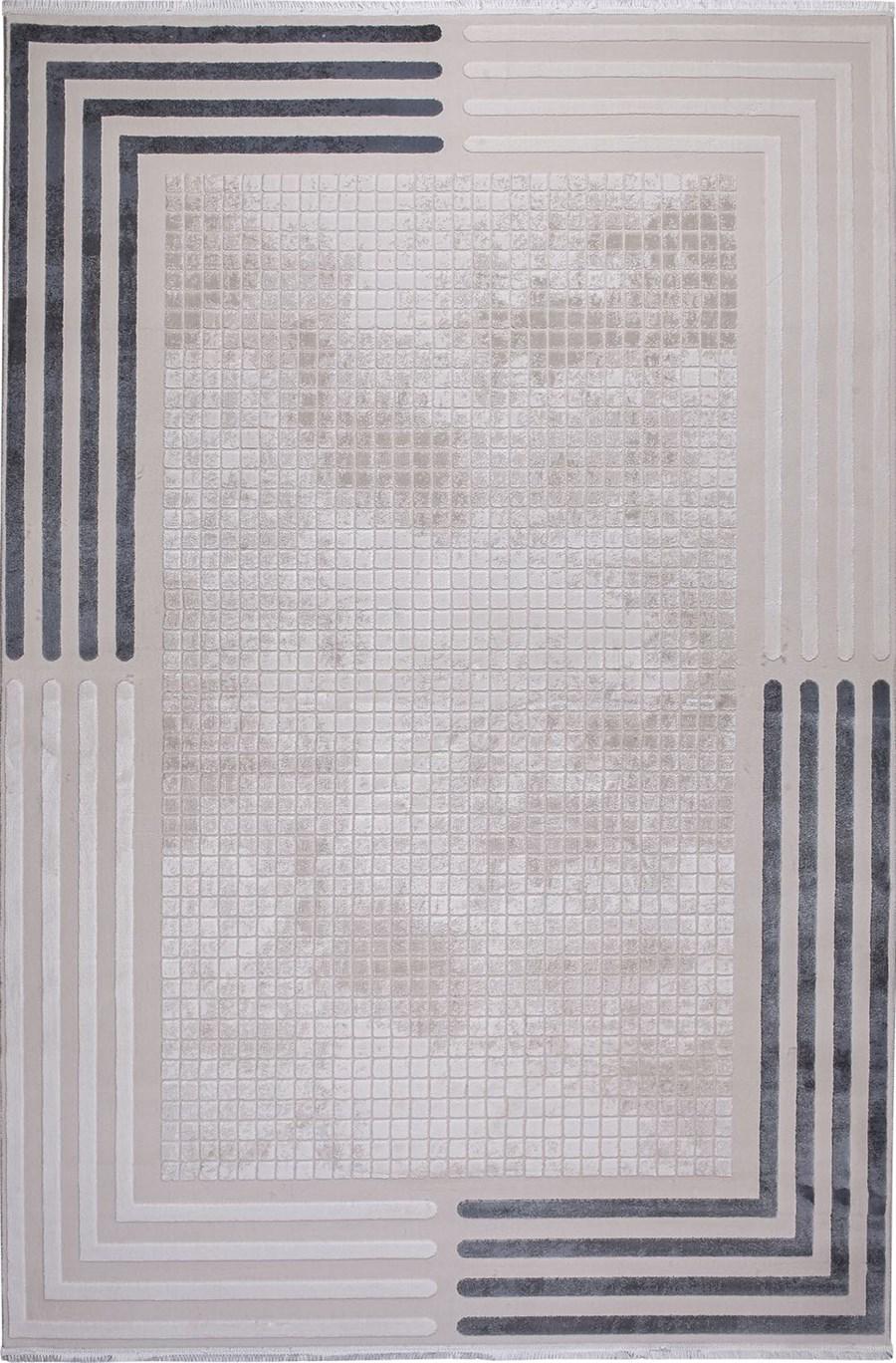 Kreasyon Halı Elkenz 7561 Bej 12 mm Akrilik Yumuşak Yıkanabilir İnce Kaymaz Dikdörtgen Makine Dokuma Salon Halısı 80x150 cm